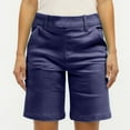 thumbnail image 1 of Straight Bermuda Shorts for Women Leg High Waisted Chino Shorts 2026 Summer Vacation Outfits with Pockets Navy L, 1 of 5