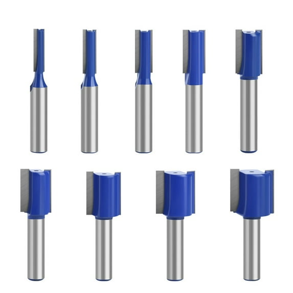 Straight Bit Carbide Double Flute Router Bits Wood-Milling Cutter 8Mm Round Shank Solid Wood Woodworking Tools 8X14Mm Smile Home