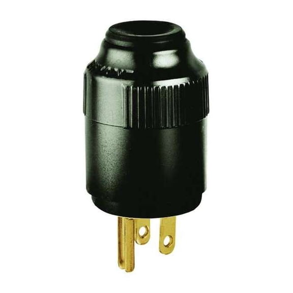 Straight Blade Plug, 5-15P, 15 A, 125V AC, 2 Pole, Screw Terminals, Grounded