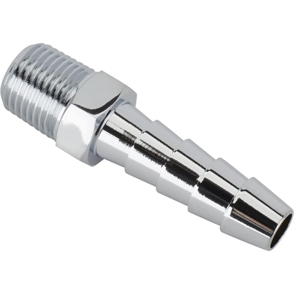 Straight Chrome Fitting, 1/4 Inch Hose to 1/8 Inch NPT