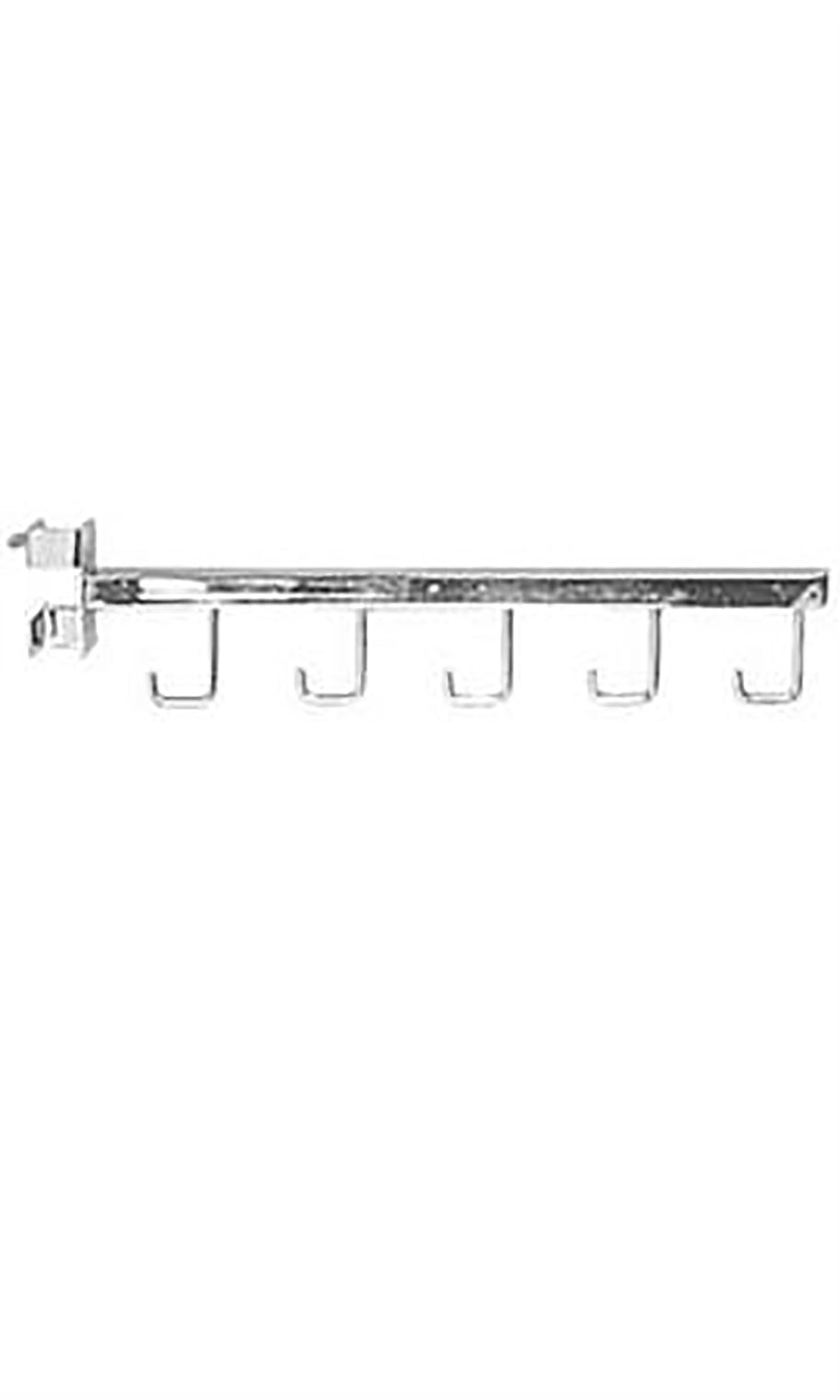 SSWBasics Straight Clamp-On J-Hook Chrome Clothing Rack Add-On Arm - Pack of 4