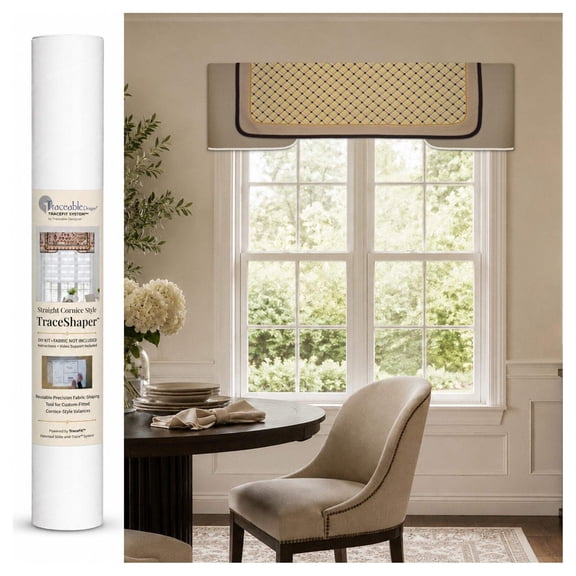 Valance Kit, No-Sew Straight Cornice-Style Window Curtain for DIY Home Decor
