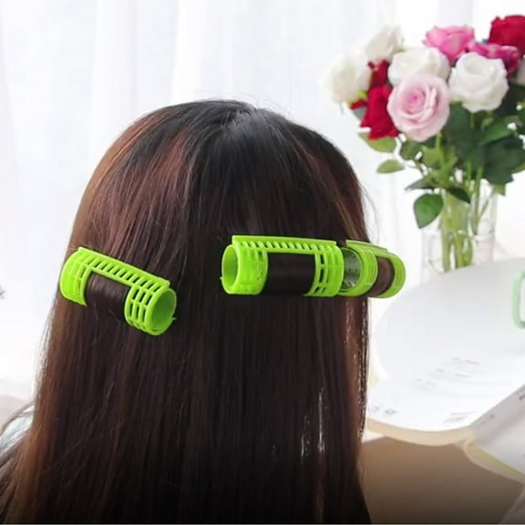 Straight & Curler Hair Rollers Snap Rollers Self Grip No Heat Curlers for DIY Hairdressing Hair Salon Barber 6 Sizes