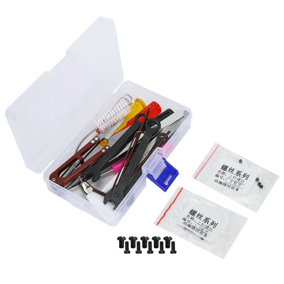 Straight/Curved Tweezers Wrenches /Slot Screwdriver Screws Brush Scissors Kit With Storage Box For Overlock Sewing Machine