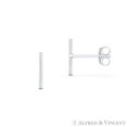 thumbnail image 1 of Straight Cylinder Bar 10mmx1mm Earplug Stud Earrings w/ Push-Back Posts in .925 Sterling Silver, 1 of 1