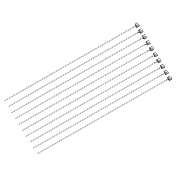 Straight Ejector Pins, 1.5mm Dia 65Mn Steel Round Tip Punch 200 Length for Mechanical 10Pack