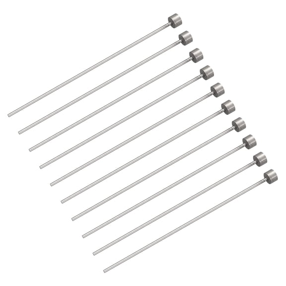 Straight Ejector Pins, 2mm Dia 65Mn Steel Round Tip Punch 100 Length for Mechanical 10Pack