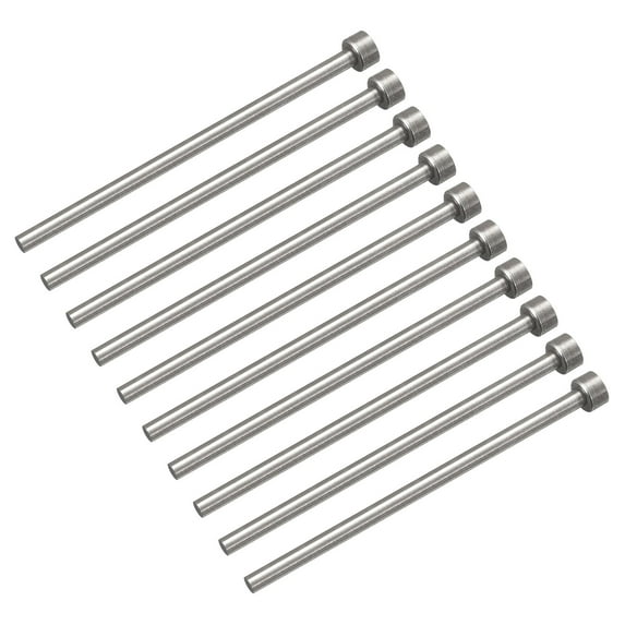 Straight Ejector Pins, 4mm Dia 65Mn Steel Round Tip Punch 100 Length for Mechanical 10Pack