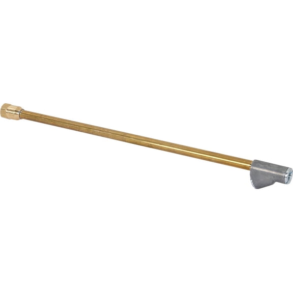 Straight Foot Dual Head Air Chuck for Tire Pressure Guage, 12" Extended Reach, 1/4" FNPT, 150 PSI, Truck, Tractor Trailer, Semi Truck, Dually, RV & Car, S-693-12