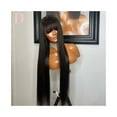 thumbnail image 1 of Straight Glueless Human Hair Wig With Bangs, 3x1 Lace Front Wigs Human Hair, 1 of 6