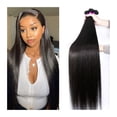 thumbnail image 1 of Straight Hair Bundles Human Hair  3/4 Pcs Bundles Weave Brazilian Human Hair Bundles Natural Color Unprocessed Virgin Brazilian Remy Hair Extensions, 1 of 6