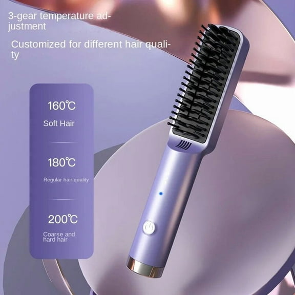 Straight Hair Comb Electric Hot Comb Straight Curly Hair Two-in-one Comb Three-speed Temperature