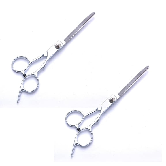 Straight Hair Cutting Scissors, Sliding Hair Scissors Willow-Shape Sliding Hair Shears Stainless Steel Sharp Shears for Salon and Home Use for Men and Women - Silver