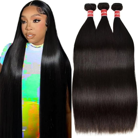 Straight Human Hair bundles Natural Black 10 inch