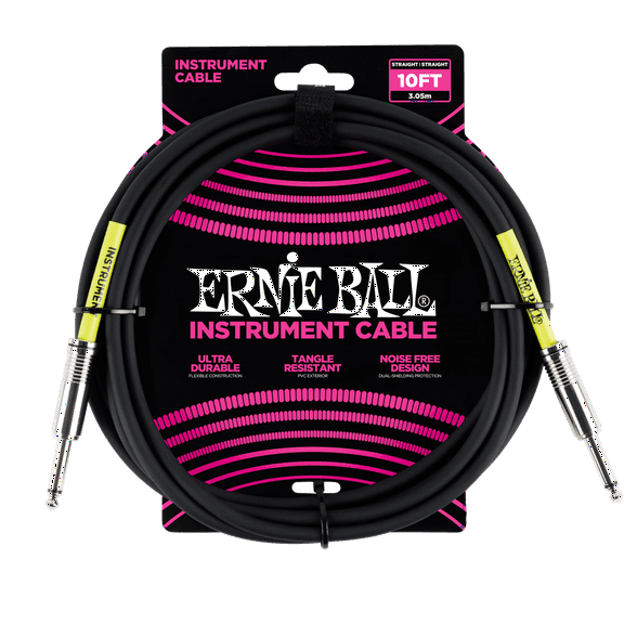 Ernie Ball 10' Straight / Straight Instrument Cable - P06048