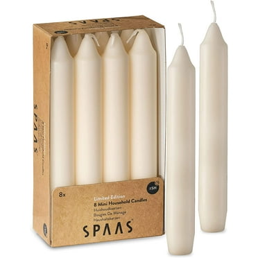 Straight Ivory Candlesticks, 6" Ivory Candles, 5 Hour Burning,  for Wedding, and Home Decor, 8 Pack