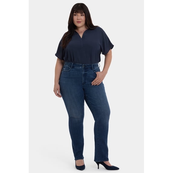 NYDJ Women's Straight Jeans With High Rise And 31" Inseam, Available in Regular, Plus Sizes