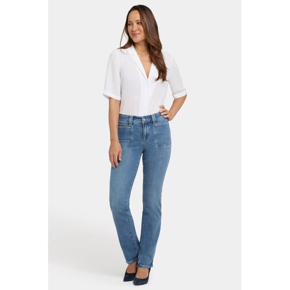 NYDJ Women's Straight Jeans With Front Patch Pockets