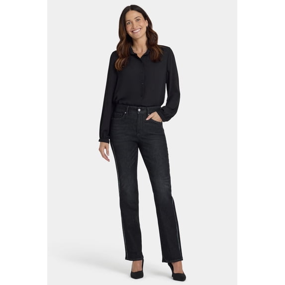 NYDJ Women's Straight Jeans With High Rise, Sequins And 31" Inseam