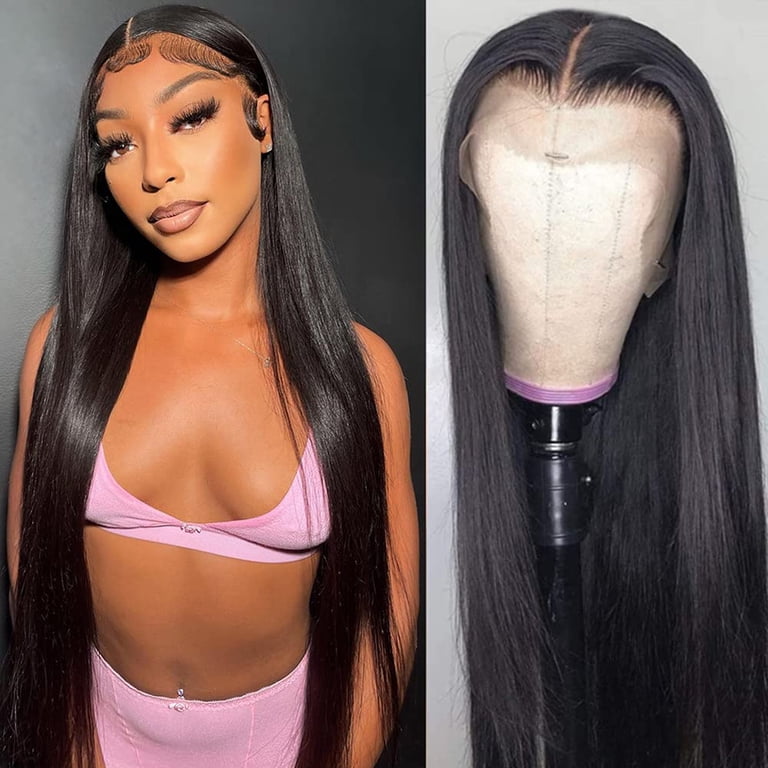 Straight Lace Front Wigs Human Hair Pre Plucked with Baby  display picture 1
