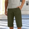 thumbnail image 1 of Straight Leg Capri Pants for Men Mid Rise Casual Trousers Lightweight Breathable Cotton Bottoms Below Knee Length Relaxed Fit Summer Outfits, 1 of 9