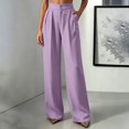 thumbnail image 1 of Straight Leg Dress Pants Women Casual Work Trousers Office Slacks for Women, 1 of 7