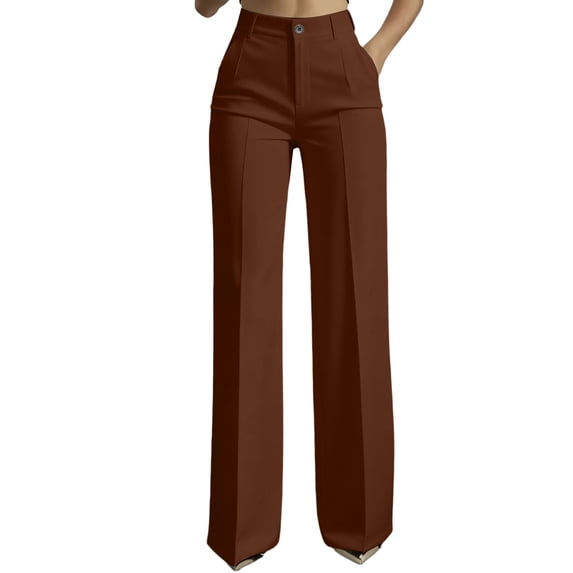 Straight Leg Dress Pants for Women Casual High Waist Business Trousers Comfy Lightweight Straight Leg Work Slacks Pants
