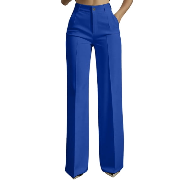Straight Leg Dress Pants for Women Casual High Waist Business Trousers Comfy Lightweight Straight Leg Work Slacks Pants