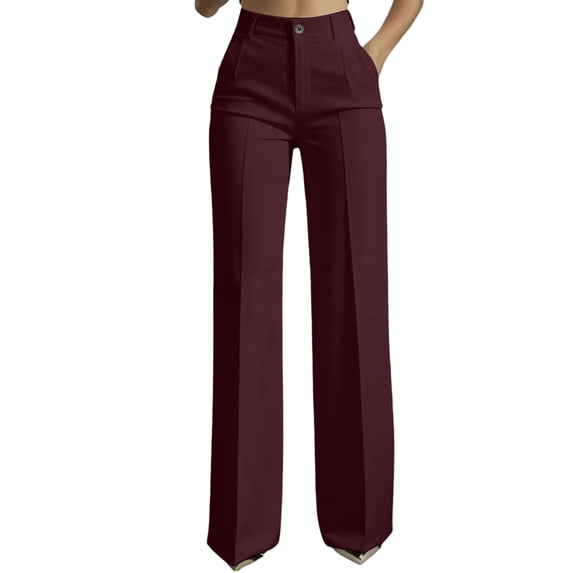 Straight Leg Dress Pants for Women Casual High Waist Business Trousers Comfy Lightweight Straight Leg Work Slacks Pants