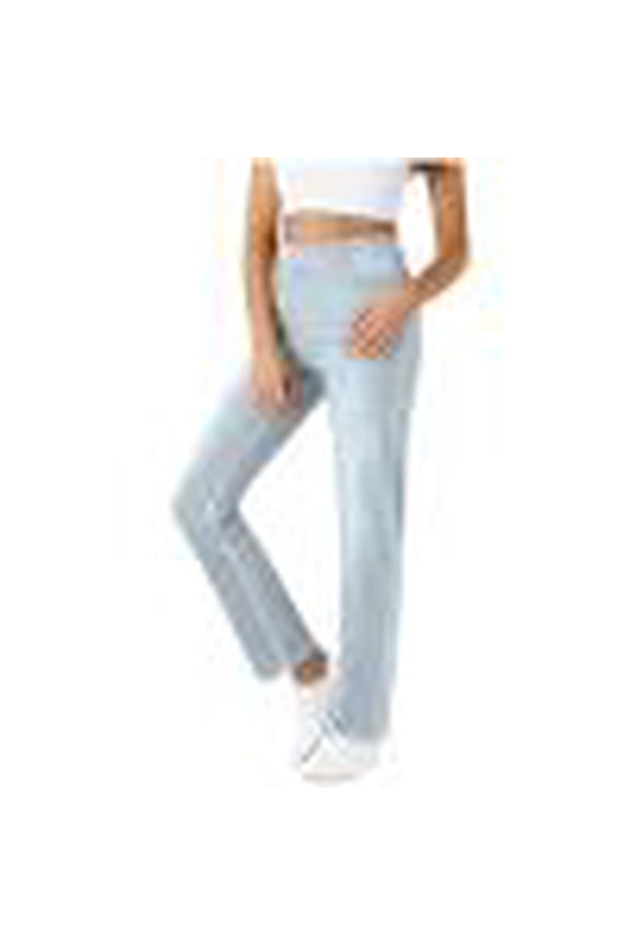 Straight Leg Faux Jeans for Women Stretchy Pull on Jeggings Trendy Tummy Control High Waisted Denim Pants