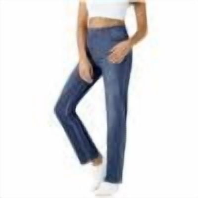 Straight Leg Faux Jeans for Women Stretchy Pull on Jeggings Trendy Tummy Control High Waisted Denim Pants