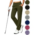 thumbnail image 1 of Straight Leg Golf Pant For Women, Elastic High Waist Lightweight Trouser, Ladies Fall Casual Work Button Decor Pants S-3XL, 1 of 7