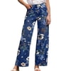 Straight Leg Jeans for Women Floral Print High Wai