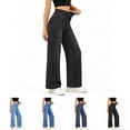 thumbnail image 1 of Straight Leg Jeans for Women High Waisted Stretch Denim Pants with Pocket, Fashion Casual Elastic Waist Slim Fit Jean, 1 of 5