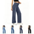 thumbnail image 1 of Straight Leg Jeans for Women High Waisted Stretch Denim Pants with Pocket, Fashion Casual Elastic Waist Slim Fit Jean, 1 of 5