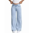 thumbnail image 1 of Straight Leg Jeans for Women,High Waisted Wide Leg Loose Stretchy Boyfriend Denim Pants Baggy Jeans Wash Blue XL, 1 of 7