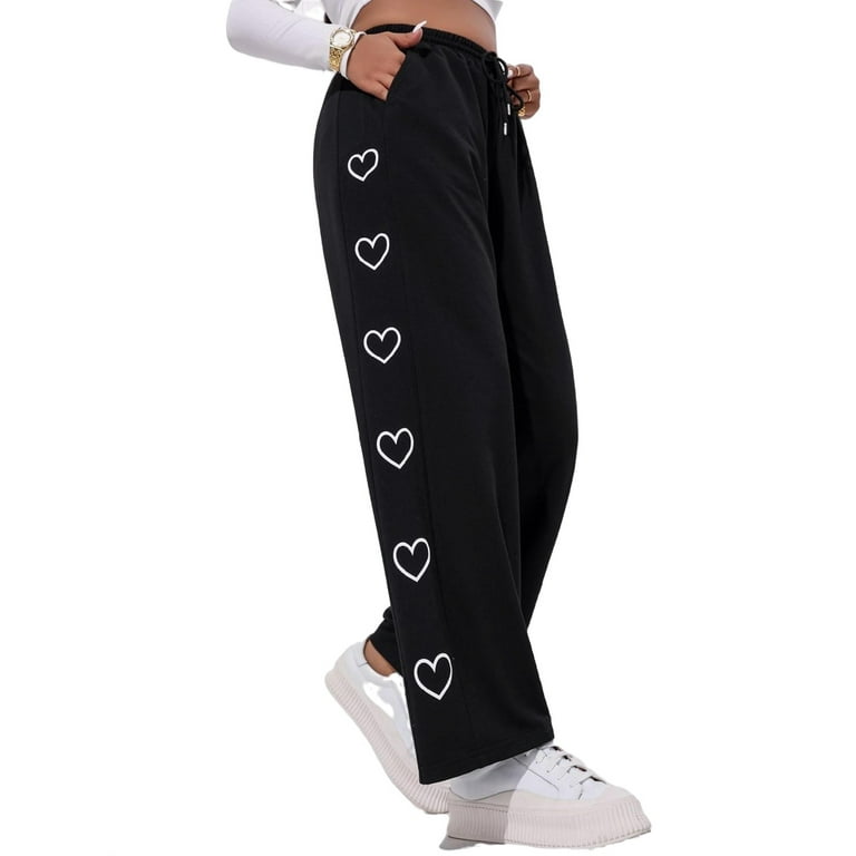 Straight Leg Pants Black Plus Size Sweatpants