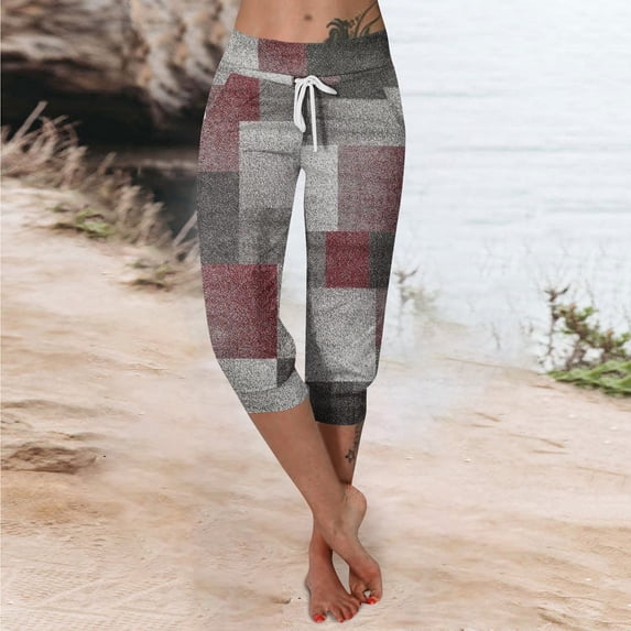 Straight Leg Pants For Women,Cropped Shorts For Women Summer New Casual Elastic Fashion Casual Pants