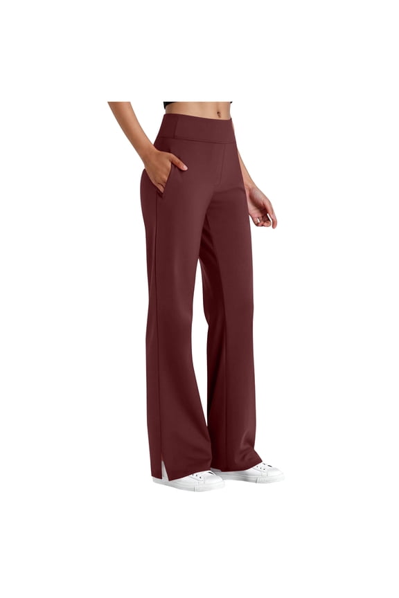 Women Faux Denim Pants Stretch Straight Leg Pants Trousers with Pockets for Casual Daily Wear