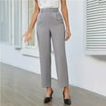 thumbnail image 1 of Straight Leg Pants for Woman High Waist Trendy Pants with Pockets for Work and Casual, 1 of 3