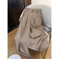thumbnail image 1 of Straight Leg Plaid Print Pants, Elastic Waist With Pockets, Suitable For Office, Business, Vacation, Casual, Daily Wear, School, Travel, New Arrival, 1 of 8
