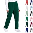 thumbnail image 1 of Straight Leg Scrub Pants for Women with Pockets Scrub Pants Mid Rise Straight Fit Cargo Pants Soft Stretch Summer Pants Dark Green 2XL, 1 of 4