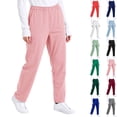 thumbnail image 1 of Straight Leg Scrub Pants for Women with Pockets Scrub Pants Mid Rise Straight Fit Cargo Pants Soft Stretch Summer Pants Pink M, 1 of 4