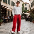 thumbnail image 1 of Straight Leg Sweatpants For Men Feature Fleece Lined Construction Elastic Drawstring Waist And Pockets For Winter Casual Wear, 1 of 7