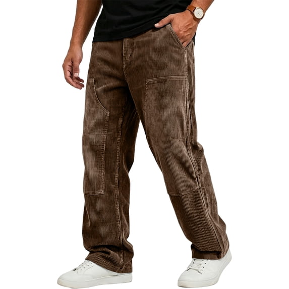 Straight Leg Sweatpants For Men Feature Warm Lined Design Elastic Drawstring Waist And Side Pockets For Winter Casual Wear