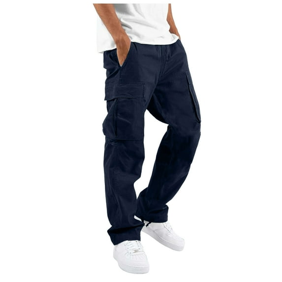 Straight Leg Sweatpants Waffle Pants Men Textured Drawstring Waist Solid Wide Leg Trousers Loose Fit Lightweight Breathable Hiking Sweatpants