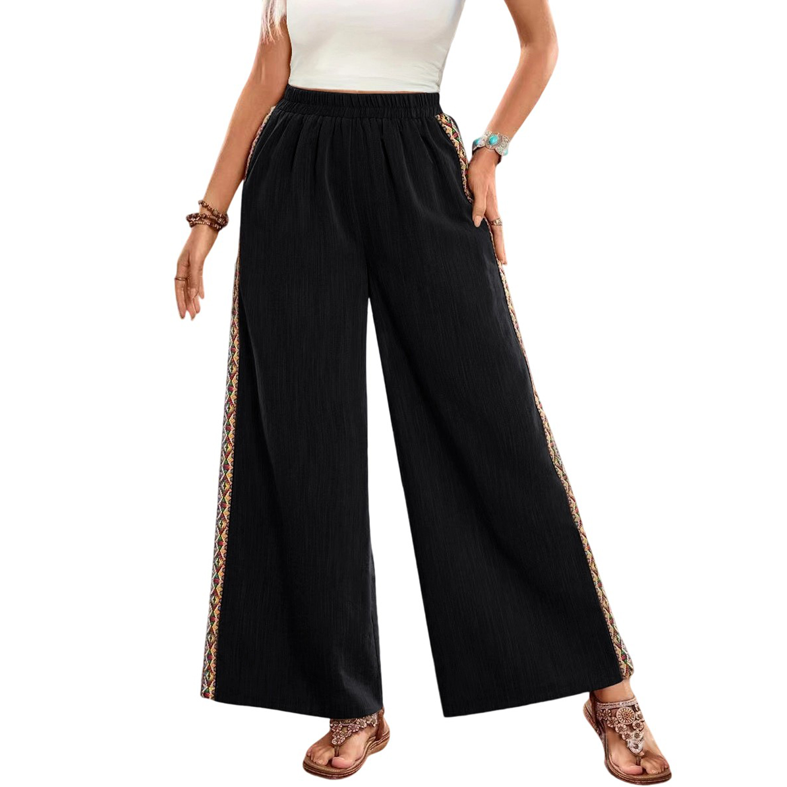 Soothfeel Wide Leg Yoga Pants For Women - High Waist With Pockets, Stretchy Lounge & Work Pants