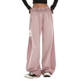 thumbnail image 1 of Straight Leg Sweatpants Women Women Casual High Waist Wide Leg Pants With Stripes Elastic Waistband Sweat Pants Women Pink XXXXL, 1 of 7