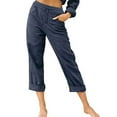 thumbnail image 1 of Straight Leg Trousers for Women High Waisted Plain Lounge Pants Ladies Pull On Casual Trousers with Pockets Solid Colour Loose Fit Summmer Pants for Work Vacation Travel, 1 of 5