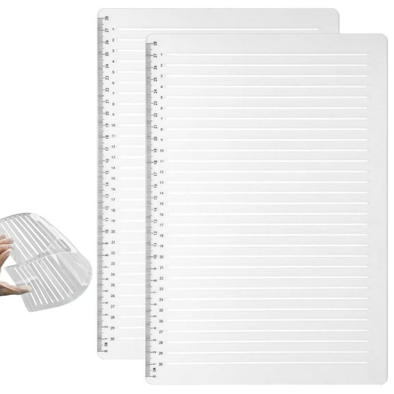 2 Pcs Straight Line Stencil Scale Calligraphy Template Plastic Spacing Line Writing Guide Template Line Stencil Writing Guide Template for Journaling Envelope Lettering Ruled Paper Drawing